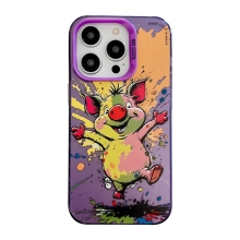 Kryt pro Apple iPhone 15 Pro - zvýšený okraj fotoaparátu - plastový / gumový - graffiti -  veselé prasátko