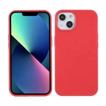 Kryt pro Apple iPhone 14 - slaměné kousky - gumový - červený