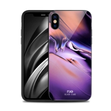 Kryt NXE pre Apple iPhone Xs Max - guma / sklo - farebný prechod - fialový