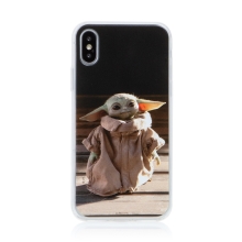 Kryt STAR WARS pre Apple iPhone X / Xs - Mandalorian / Baby Yoda - gumový - čierny