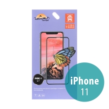 Tvrzené sklo (Tempered Glass) RURIHAI pro Apple iPhone Xr / 11 - černý rámeček - 2,5D - 0,26mm