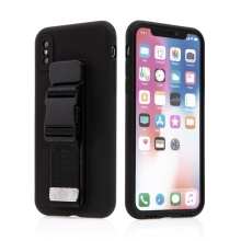 Kryt pro Apple iPhone X / Xs - popruh / šňůrka - gumový - černý