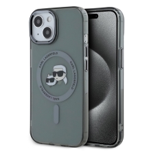 Kryt KARL LAGERFELD IML Metal Frame pro Apple iPhone 15 - MagSafe - černý