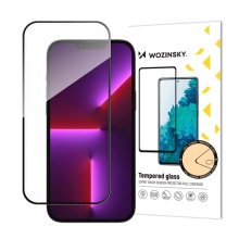 Tvrzené sklo (Tempered Glass) WOZINSKY pro Apple iPhone 14 Pro Max / 15 Plus - 2,5D Case friendly - černý rámeček