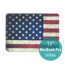 Ochranné plastové puzdro pre Apple MacBook Pro 13 Retina (model A1425, A1502) - retro vlajka USA