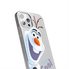 Kryt DISNEY pro Apple iPhone 12 / 12 Pro - Ledové království - sněhulák Olaf - gumový - průhledný