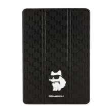 Puzdro KARL LAGERFELD Saffiano NFT pre Apple iPad 10,2" z umelej kože - cat Choupette - čierne