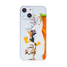 Kryt LOONEY TUNES pro Apple iPhone 13 - Bugs, Duffy a Vilda Kojot - průhledný