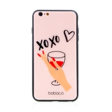 Kryt BABACO pro Apple iPhone 6 Plus / 6S Plus - XOXO sklenička s vínem - skleněný