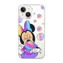 DISNEY kryt pre Apple iPhone 14 - Minnie a bublina - bubliny - gumový - priehľadný