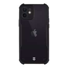 TACTICAl Quantum Stealth Cover pre Apple iPhone 12 - Odolný - Plast / guma - Transparentný / čierny