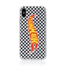 Kryt HOT WHEELS - pro Apple iPhone Xs Max - gumový - šachovnice