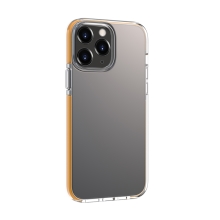 Kryt DEVIA pro Apple iPhone 13 Pro Max - plastový / gumový - průhledný / oranžové linky