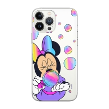 Kryt DISNEY pro Apple iPhone 12 / 12 Pro - Minnie a bublifuk - bubliny - gumový - průhledný