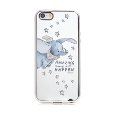 Kryt DISNEY pro Apple iPhone 5 / 5S / SE - Dumbo - gumový - chromový - stříbrný