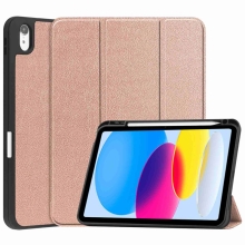 Pouzdro pro Apple iPad 10 (10,9") - funkce chytrého uspání - prostor pro Apple Pencil - Rose Gold růžové