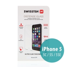 Tvrzené sklo (Tempered Glass) SWISSTEN pro Apple iPhone 5 / 5C / 5S / SE - na přední část - odolné - 0,3mm