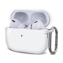 Pouzdro pro Apple AirPods Pro (2022 / 2023) / AirPods Pro - karabina - silikonové - bílé