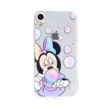 DISNEY kryt pre Apple iPhone Xr - Minnie a bublina - bubliny - gumový - priehľadný