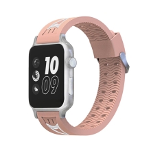 Řemínek pro Apple Watch Ultra 49mm / 46mm / 45mm / 44mm / 42mm - sportovní - silikonový - růžový / bílý