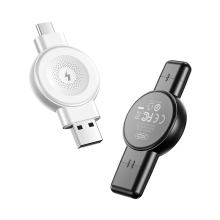 Nabíjací adaptér XO CX-026 USB-C / USB-A pre Apple Watch - čierny