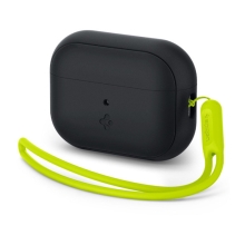 Pouzdro / obal SPIGEN Silicone Fit pro Apple AirPods Pro / Pro 2 - silikonové - šňůrka - černé