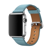 Řemínek pro Apple Watch Ultra 49mm / 45mm / 44mm / 42mm - kožený - světle modrý