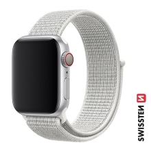 Řemínek SWISSTEN Nylon pro Apple Watch 42mm / 41mm / 40mm / 38mm - nylonový - bílý