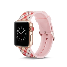 Řemínek pro Apple Ultra 49mm / Watch 45mm / 46mm / 44mm / 42mm - silikonový - růžové čtverce