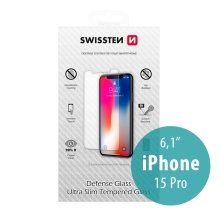 Tvrzené sklo (Tempered Glass) SWISSTEN pro Apple iPhone 15 Pro - přední - odolné - 0,3mm