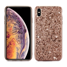 Kryt pro Apple iPhone Xs Max - lesklé flitry / třpytky - plastový / gumový - zlatý