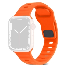 Řemínek pro Apple Watch Ultra 49mm / 46mm / 45mm / 44mm / 42mm - vroubkovaný - silikonový - oranžový