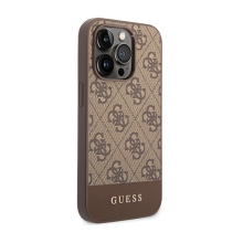 Kryt GUESS 4G Stripe pro Apple iPhone 14 Pro Max - umělá kůže - hnědý