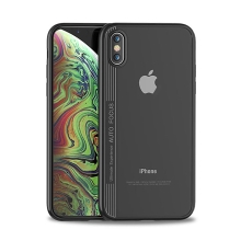 Kryt IPAKY pre Apple iPhone Xs Max - plast / guma - priehľadný / čierny