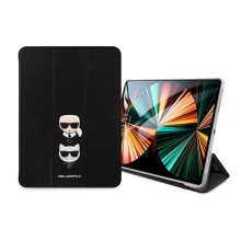 Pouzdro KARL LAGERFELD pro Apple iPad Pro 12,9" (2020 / 2021) - Karl a Choupette - umělá kůže - černé