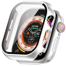 Tvrzené sklo + rámeček pro Apple Watch 42mm Series 10 + korunka - stříbrný