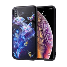 Kryt pre Apple iPhone Xs Max - plast / guma - motýle