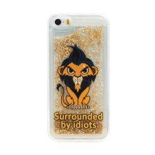 Kryt DISNEY pro Apple iPhone 5 / 5S / SE - Lví král - pohyblivé třpytky - Scar - plastový - průhledný