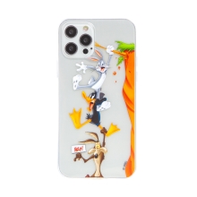 Kryt LOONEY TUNES pro Apple iPhone 12 Pro Max - Bugs, Duffy a Vilda Kojot - průhledný