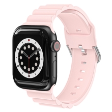 Řemínek pro Apple Watch Ultra 49mm / 46mm / 45mm / 44mm / 42mm - 3D pruhy - silikonový - světle růžový