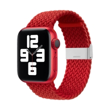 Řemínek pro Apple Watch Ultra 49mm / 46mm / 45mm / 44mm / 42mm - pletený - nylonový - červený