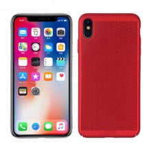 Kryt MOFi pro Apple iPhone Xs Max - perforovaný / s otvory - plastový - červený