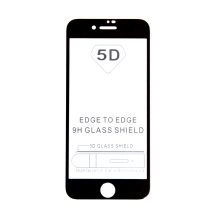 Tvrdené sklo "5D" pre Apple iPhone 7/8 - 2.5D - čierny rám - číre - 0,3 mm