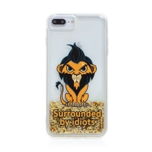 Kryt DISNEY pre Apple iPhone 6 Plus / 7 Plus / 8 Plus - Leví kráľ - Pohyblivé trblietky - Scar - Plastový - Priehľadný