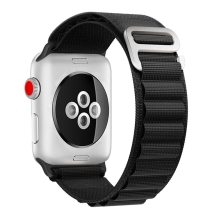 Remienok pre Apple Watch 41 mm / 40 mm / 38 mm - nylon / kovová spona - čierny