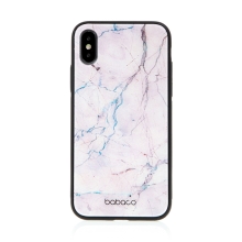 Kryt BABACO pro Apple iPhone Xs Max - skleněný - růžový mramor