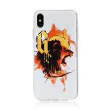 Kryt Harry Potter pre Apple iPhone Xs Max - gumový - Lev z Nebelvíru - biely