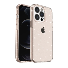 Kryt pre Apple iPhone 13 Pro Max - plastový - priesvitný Rose Gold ružový - s trblietkami