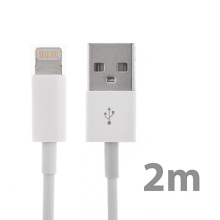 Synchronizačný a nabíjací kábel Lightning pre Apple iPhone / iPad / iPod - biely - 2 m