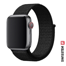 Řemínek SWISSTEN Nylon pro Apple Watch 42mm / 41mm / 40mm / 38mm - nylonový - černý